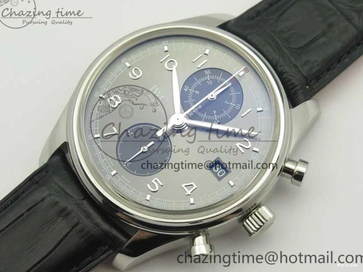 MIROTIME 0516 Portuguese Chrono SS ZF 1:1 Best Edition Gray Dial SS On Black Leather Strap A ZipUp 7215